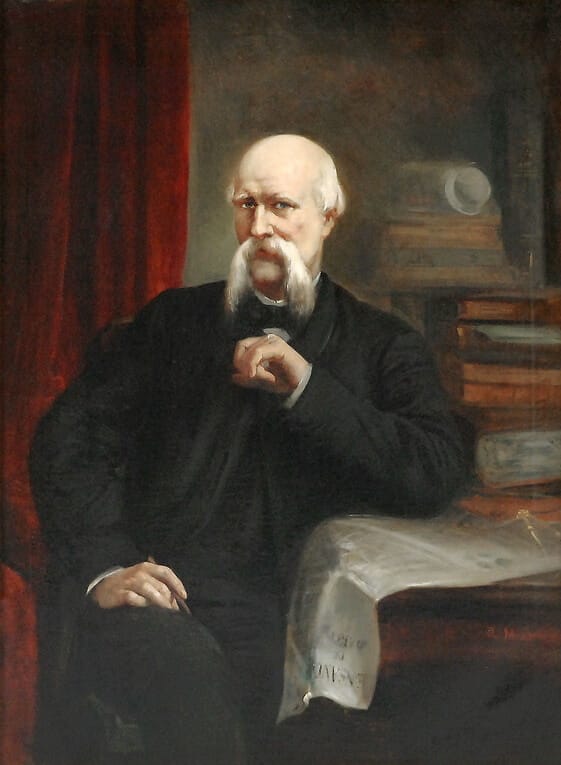 Retrato pintado de Ildefons Cerdà, urbanista catalán del siglo XIX y autor del Plan del Eixample de Barcelona.