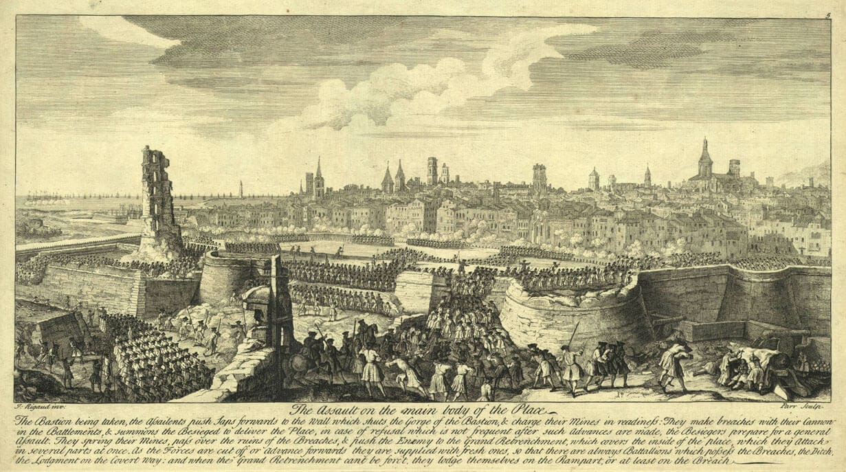 Asalto general de Barcelona del 11 de septiembre de 1714 durante el sitio de la ciudad en la Guerra de Sucesión.