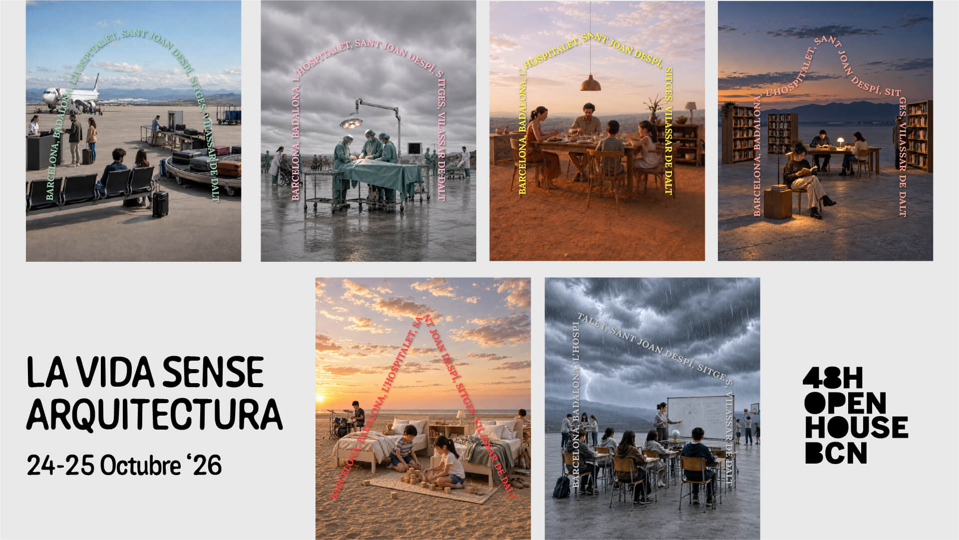 Cartel del 48h Open House Barcelona 2026, la 17.ª edición del festival de arquitectura que se celebra el 24 y 25 de octubre en Barcelona.